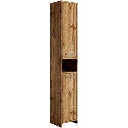 Badplaats Badkamerkast Nemo 32 x 29 x 190 cm - Eiken - Staande Kolomkast met Twee Deuren