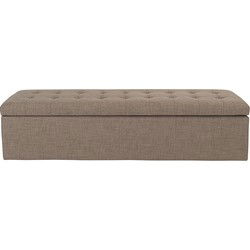 Houten opbergbank met stoffen bekleding Taupe Vatican