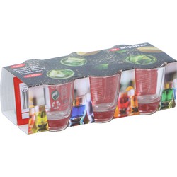 Alpina Shotglazen - 6x stuks - glas - 45 ml - borrelglazen - Shotglazen