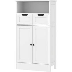 4goodz Badkamerkast met 2 Laden, 2 Deuren en open vak 30x60x109 cm - Wit