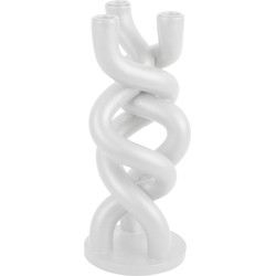 Kandelaar Twisted - Wit - 13x31,4x13 cm