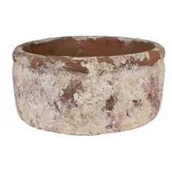 Clayre & Eef Bloempot Ø 23x11 cm Beige Bruin Terracotta