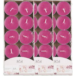 Geurtheelichtjes - 30x stuks - roos - roze - was/paraffine - 3,5 uur - geurkaarsen