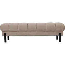 PTMD Bankje Melbourne - 160x47x48 cm - Textiel - Beige