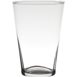 Bloemenvaas - Transparant - home-basics - conisch - glas - 20 x 14 cm - Vazen