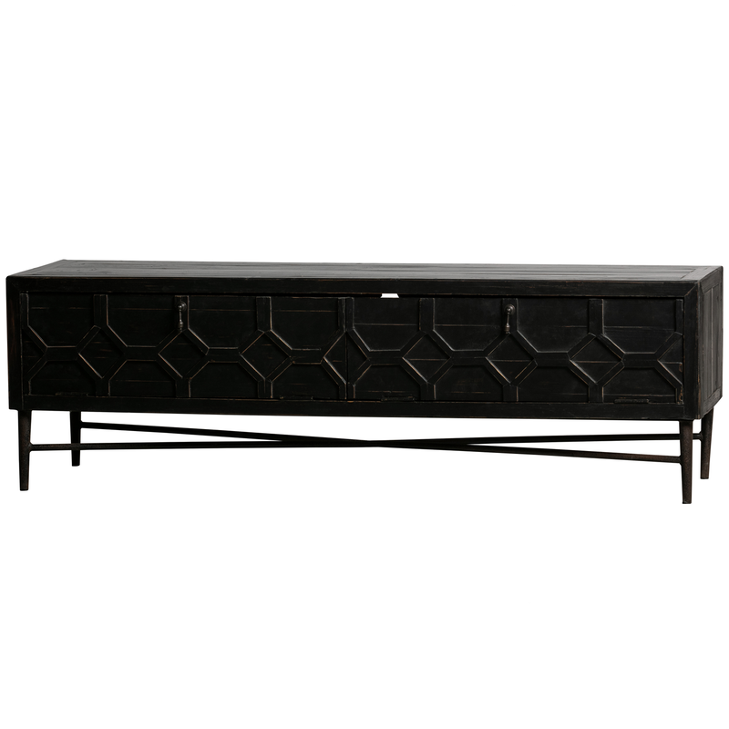 BePureHome Bequest Tv Meubel/ Salon Tafel - Hout - Zwart - 50x160x45 - 