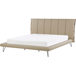 Beliani BETIN - Tweepersoonsbed-Beige-Kunstleer