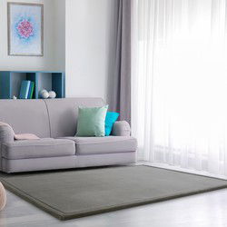 Laagpolig Effen Vloerkleed Tazira - Grijs - 100x200 cm