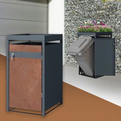 Afvalbak met plantendak 1er tot 240L 68x80x124 cm gemaakt van staal in roest-look ML design