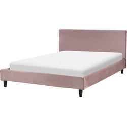 Beliani FITOU - Tweepersoonsbed-Roze-Fluweel