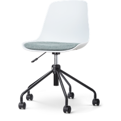 Nout-Liv bureaustoel wit met zacht groen zitkussen - zwart onderstel