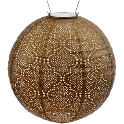 Lumiz Solar Buitenlampion Bazaar Rond - Solar Tuinverlichting - 30 cm - Goud