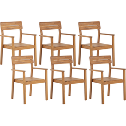 FORNELLI  - Tuinstoel set van 6 - Lichte houtkleur - Acaciahout