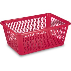 Plasticforte opbergmand/kastmandje - 13 liter - fuchsia roze - kunststof - 26 x 37 x 14 cm - Opbergmanden