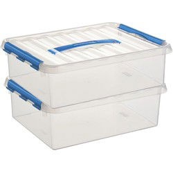Sunware opbergbox - 2x - transparant - 12L - 40 x 30 x 14 cm - Opbergbox