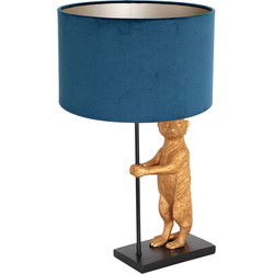 Anne Lighting - tafellamp - Animaux - zwart - metaal velours stof - Ø 30cm - E27 - 8229ZW