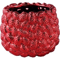 PTMD Bloempot Francisca - 21x21x17 cm - Metaal - Rood