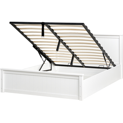 LAMBRES - Bed met opbergruimte - Wit - 140 x 200 cm - Dennenhout