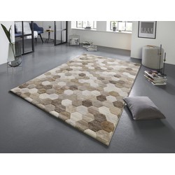 Elle Decoration - Modern Design vloerkleed - Manosque - Crème / Beige / Bruin - 80 X 150 CM