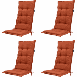 Madison -  Tuinstoelkussen Hoge Rug Basic terra - Ca. 123x50 cm - Set van 4