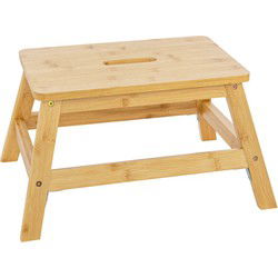 Voetenbankje/krukje - bamboe - 47 x 33 x 25 cm - max 150 kilo - opstapje - Krukjes