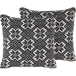 BESKOZ  - Sierkussen set van 2 - Crème - 45 x 45 cm - Katoen