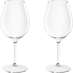 2x Witte of rode wijn glazen 51 cl/510 ml van onbreekbaar transparant kunststof - Wijnglazen