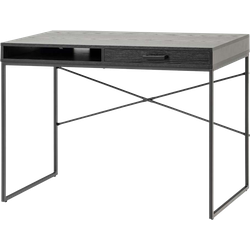 Vic houten bureau zwart - met opbergvak - 110 x 45 cm