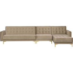 Beliani ABERDEEN - Modulaire Sofa-Beige-Fluweel