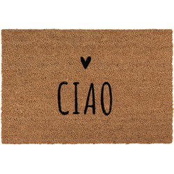 Clayre & Eef Deurmat 60x40 cm Bruin Kokosvezel PVC CIAO