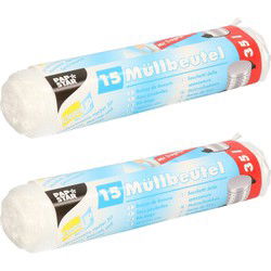 Papstar Vuiniszakken - 30x stuks - transparant - 35 liter - Vuilniszakken