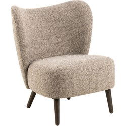 Fauteuil Lichtbruin Stof - Zithoogte 45cm - Ellie