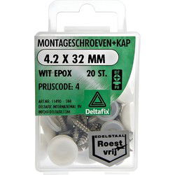 Montageschr. 4,2x32mm wit/rvs 20st