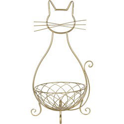 Clayre & Eef Decoratie schaal Kat Goudkleurig IJzer
