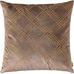 PTMD Cerine Sierkussen - 60x3x60 cm - Fluweel - Bruin