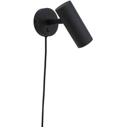 Paris Wall Lamp - Lamp in black with a 190 cm fabric cord Bulb: GU10/5W LED IP20