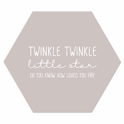 Label2X Muurhexagon twinkle twinkel stone Dibond - Aanbevolen / 18 x 15 cm - 18 x 15 cm