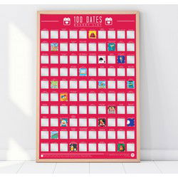 Gift Republic Scratch Poster - 100 Dates Om Op Te Gaan
