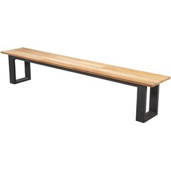 Kaihou bench 240x45cm. alu black/teak - Yoi
