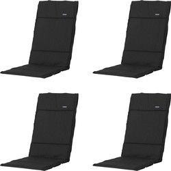 Madison -  Tuinkussen Fiber Deluxe Rib black - Ca. 125x50 cm - Set van 4