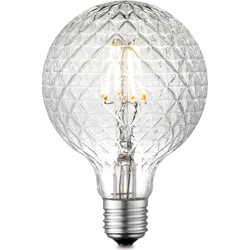 Edison Vintage LED filament lichtbron Globe - Helder - G95 Deco - Retro LED lamp - 9.5/9.5/13.5cm - geschikt voor E27 fitting - Dimbaar - 4W 440lm 3000K - warm wit licht