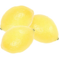 Set van 3x stuks nepfruit/Kunstfruit/deco fruit gele citroen 8 cm - Kunstbloemen