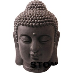 Boeddha hoofd M 42 cm zwart Fiberclay