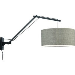 Wandlamp Andes - Bamboe Zwart/Taupe - 95x47x55cm