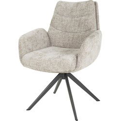 Eetkamerstoel Draaibaar - Zandkleur - Metaal - 66x67x90cm - Rich - Set van 2