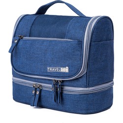 Decopatent® Ophangbare Toilettas met Haak - Dames & Heren - Travel bag Organizer - Waterdichte Reis tas - Mannen & Vrouwen - Blauw