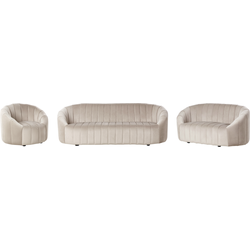 Beliani MALUNG - Zitgroep-Beige-Fluweel
