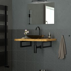 Wandhouder Plankhouder set van 2 500 x 150 mm zwart staal ML design