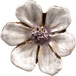 Clayre & Eef Deurknop Bloem Ø 4x3 cm Wit Metaal