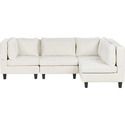 UNSTAD - 4-zitsbank modulair - Gebroken wit - Linkszijdig -  Polyester